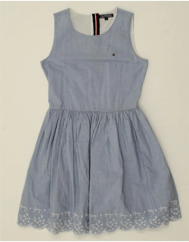 TOMMY HILFIGER Girls Sleeveless Swing Dress 11-12 Years Blue Floral Cotton Tunics Versatile functional TOMMY HILFIGER Girls Sleeveless Swing Dress 11-12 Years Blue Floral Cotton Tunics Versatile functional