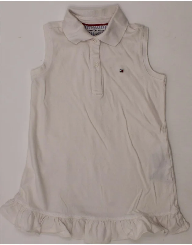 TOMMY HILFIGER Girls Sleeveless Polo Dress 2-3 Years White Cotton Elegant Long Evening TOMMY HILFIGER Girls Sleeveless Polo Dress 2-3 Years White Cotton Elegant Long Evening