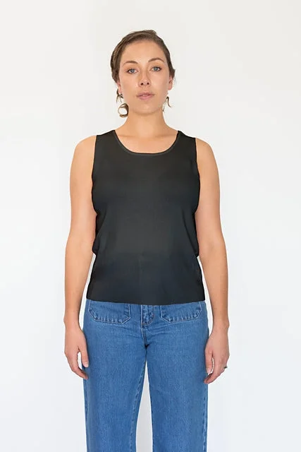 Antler Staple Tank - Black white tank top