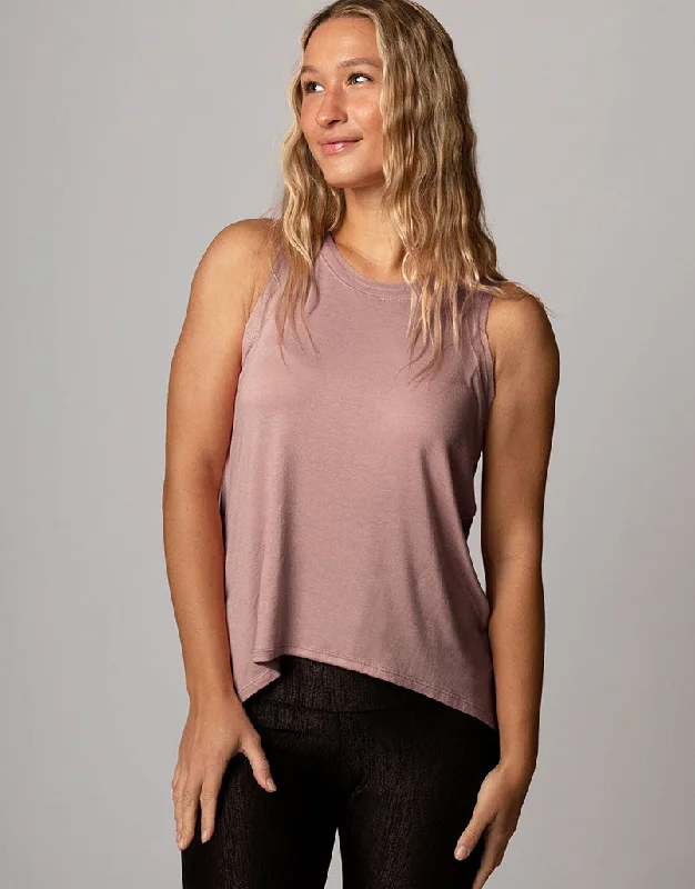 Sunday Tank Pale Mauve teal tank top