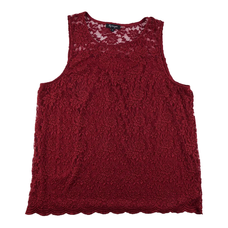 lily morgan Women's Plus Lace Tank solid color tank