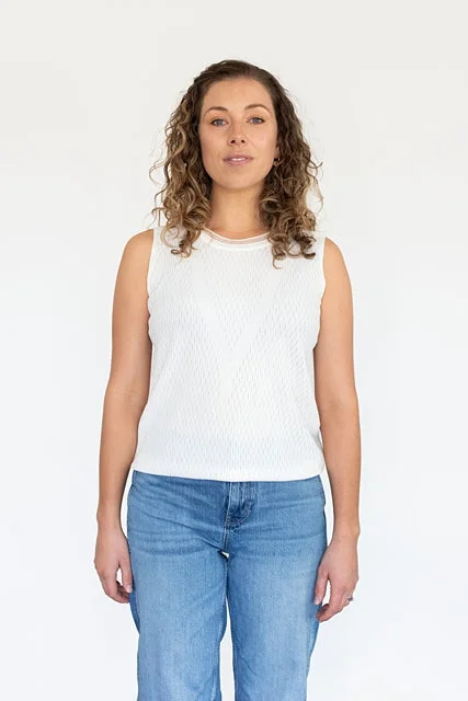 Antler Textured Tank - Ivory beige tank top