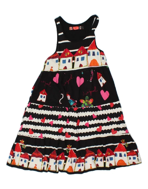 DESIGUAL Girls Abstract Pattern Sleeveless A-Line Dress 13-14 Years Black Tunics Cozy comfortable DESIGUAL Girls Abstract Pattern Sleeveless A-Line Dress 13-14 Years Black Tunics Cozy comfortable