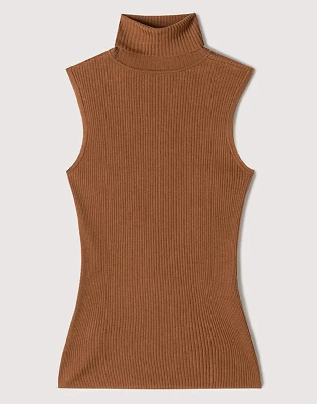 Ginger Sleeveless Turtleneck Tank graphic tank top