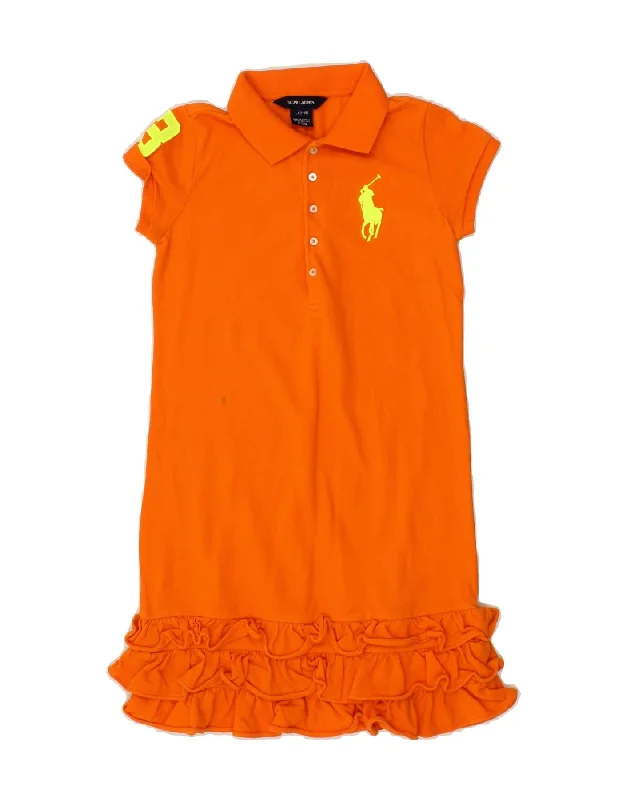 RALPH LAUREN Girls Graphic Polo Dress 13-14 Years Large Orange Cotton Tunics Luxurious high-end RALPH LAUREN Girls Graphic Polo Dress 13-14 Years Large Orange Cotton Tunics Luxurious high-end