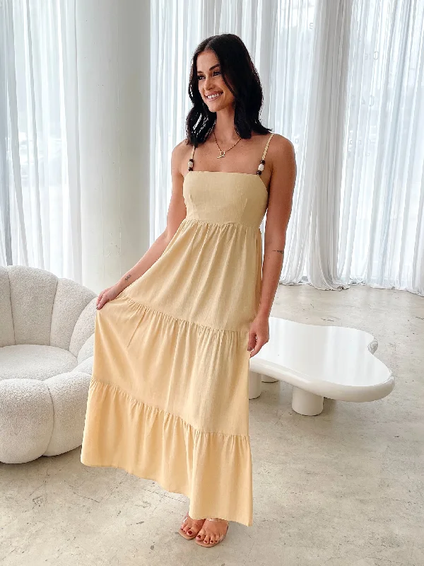 Elarise Dress - Yellow Tunic Top Casual