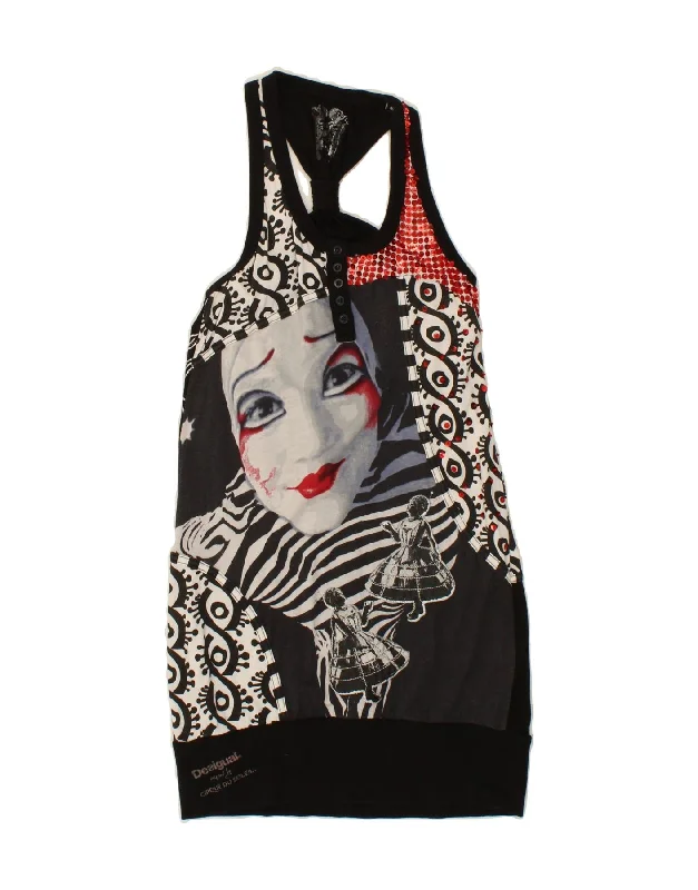 DESIGUAL Womens Graphic Sleeveless Basic Dress UK 12 Medium Black Viscose Tunics Luxurious high-end DESIGUAL Womens Graphic Sleeveless Basic Dress UK 12 Medium Black Viscose Tunics Luxurious high-end