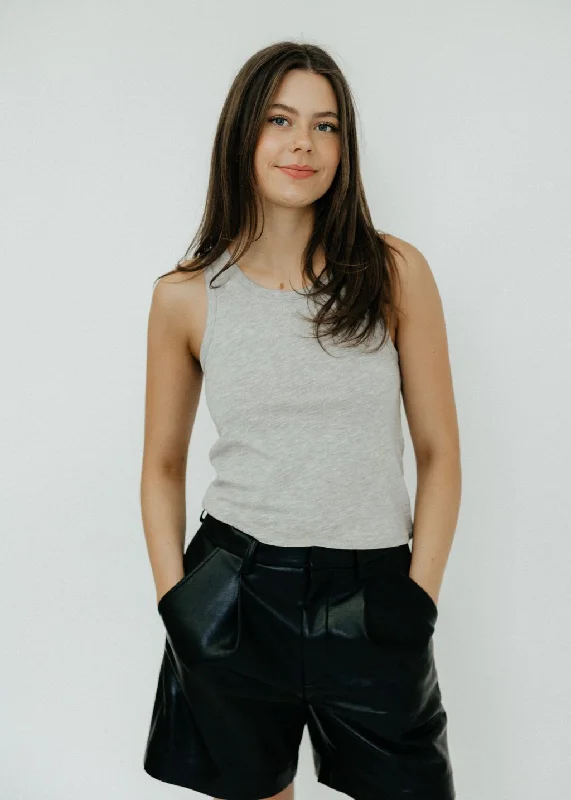 Éterne Fitted Tank in Heather Grey navy tank top