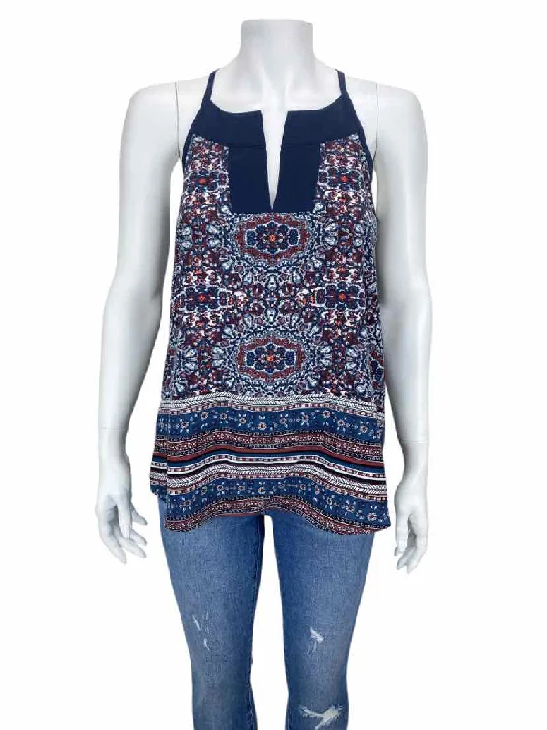 Athleta Women's Dunes Paisley Halter Tank Navy/Multi Size XXS (may run big) graphic tank top