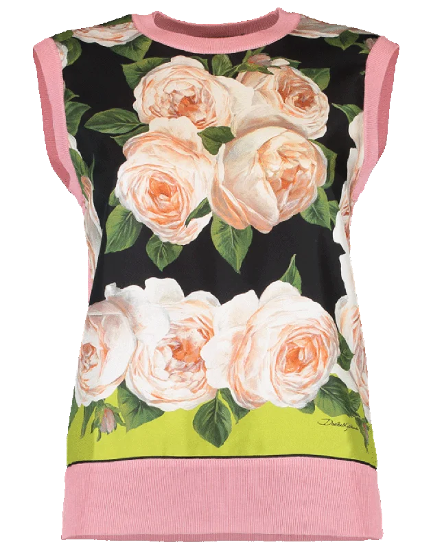 Silk Front Floral Tank off shoulder tank