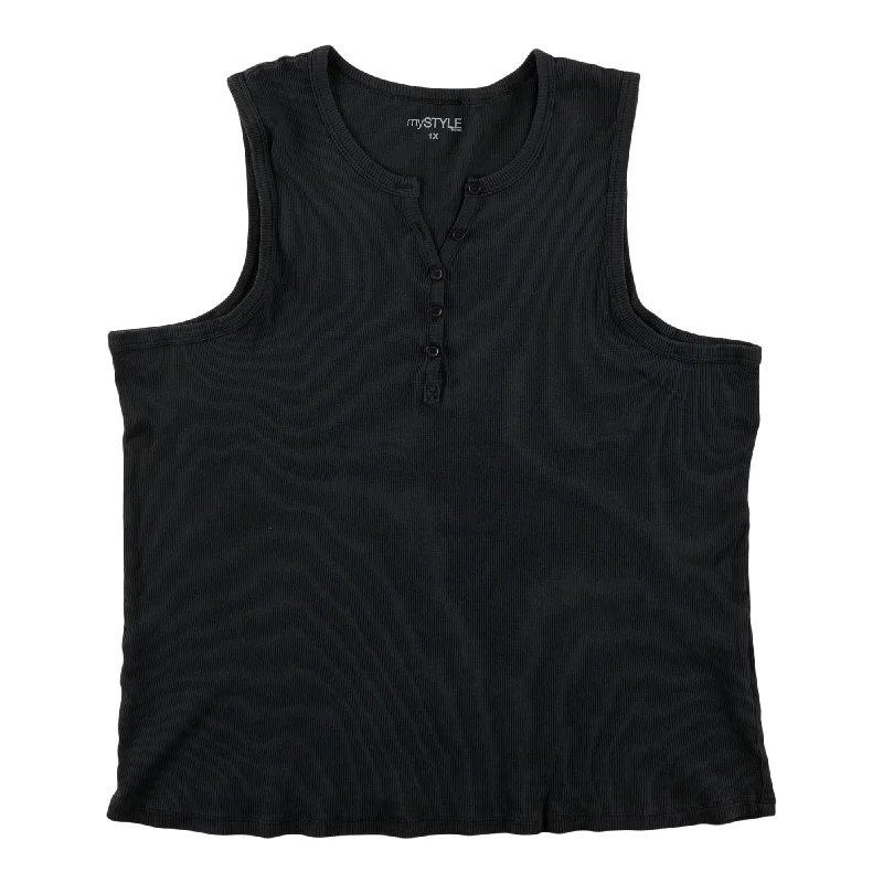 mySTYLE Women's Plus Ribbed Tank cozy tank top