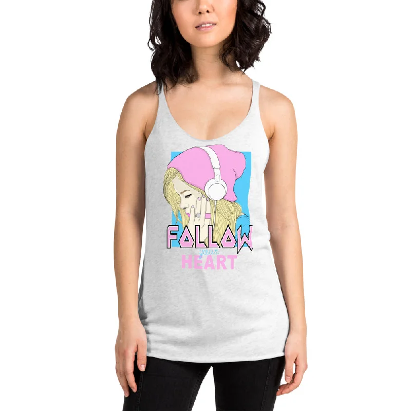 Follow Your Heart Women's Racerback Tank coral tank top