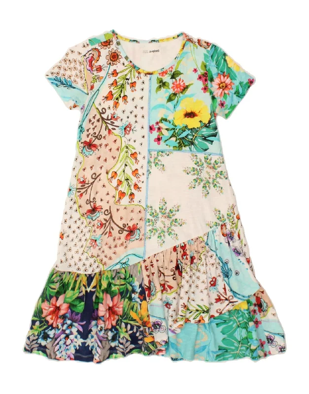 DESIGUAL Girls A-Line Dress 11-12 Years Multicoloured Floral Tunics Sophisticated sleek DESIGUAL Girls A-Line Dress 11-12 Years Multicoloured Floral Tunics Sophisticated sleek