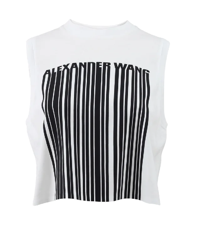 Barcode Logo Tank sage tank top