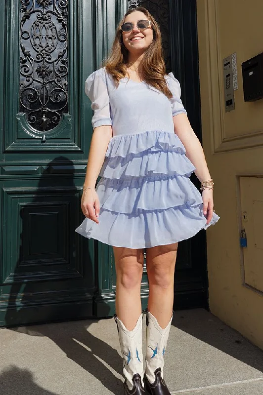 Love Angel Dress Blue Tunics Party sparkling
