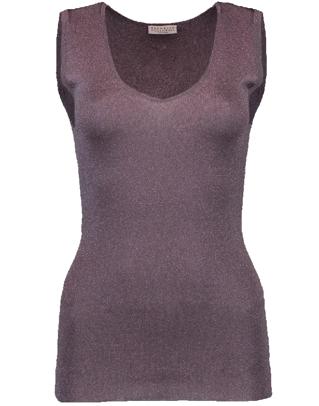 Fitted Lurex Tank activewear tank top