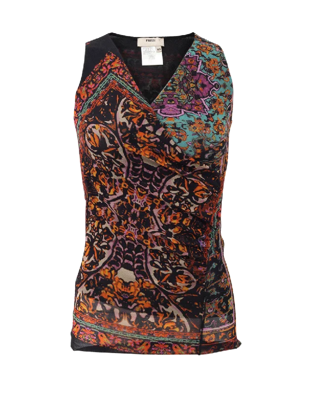 V-Neck Print Tank vibrant tank top