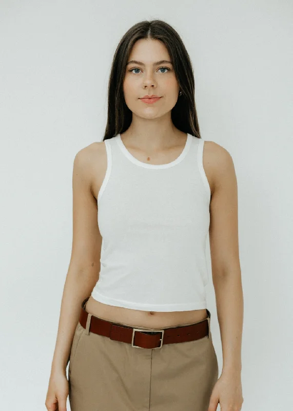 Éterne Fitted Tank in Ivory black tank top