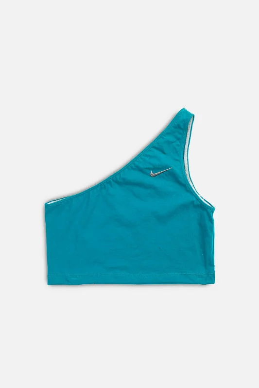Rework Nike One Shoulder Tank - L soft tank top