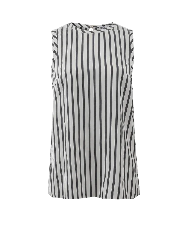 Silk Stripe Tank cotton tank top