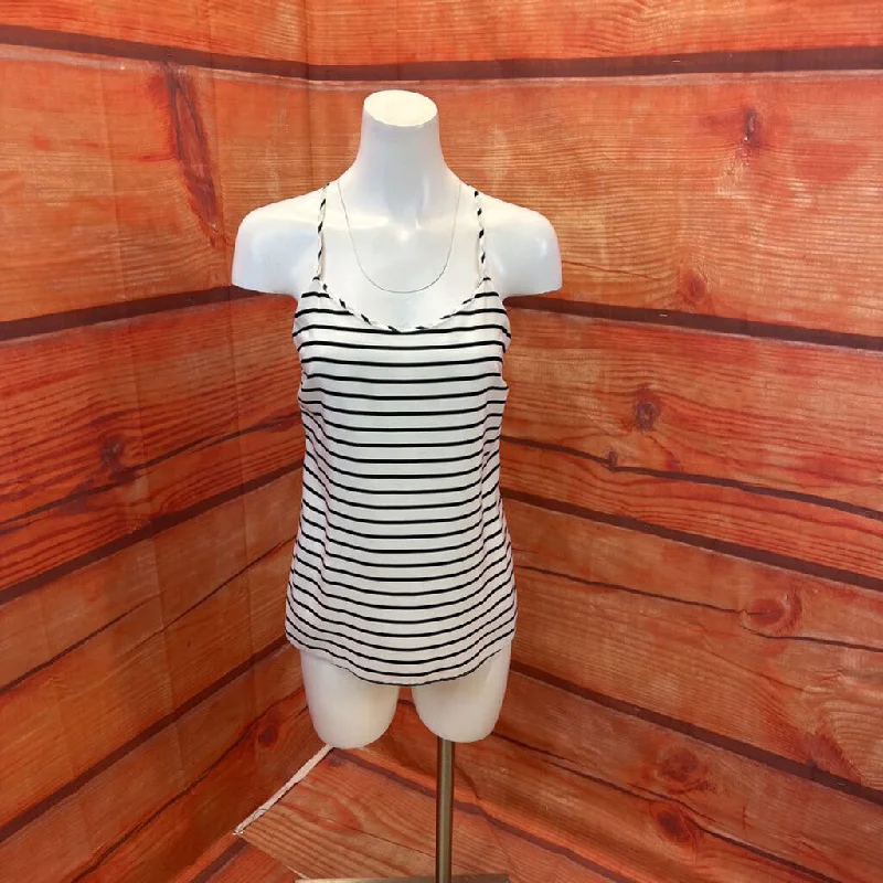 J CREW WHITE NVY STRIPE TANK SZ 4 TCC ribbed tank top