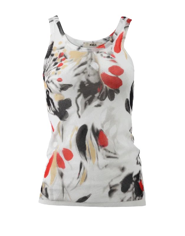 Cigno Print Tank pastel tank top