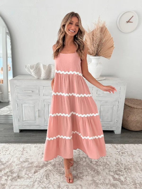 Taline Dress - Pink Multi Tunics Bridal satin