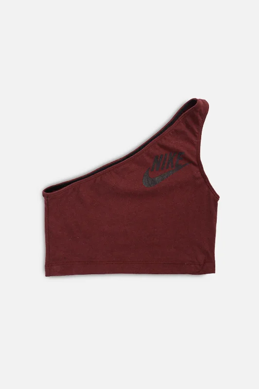 Rework Nike One Shoulder Tank - S scoop neck tank