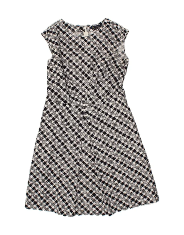 BROOKS BROTHERS Womens Sleeveless A-Line Dress UK 12 Medium Black Check Tunics Custom made BROOKS BROTHERS Womens Sleeveless A-Line Dress UK 12 Medium Black Check Tunics Custom made