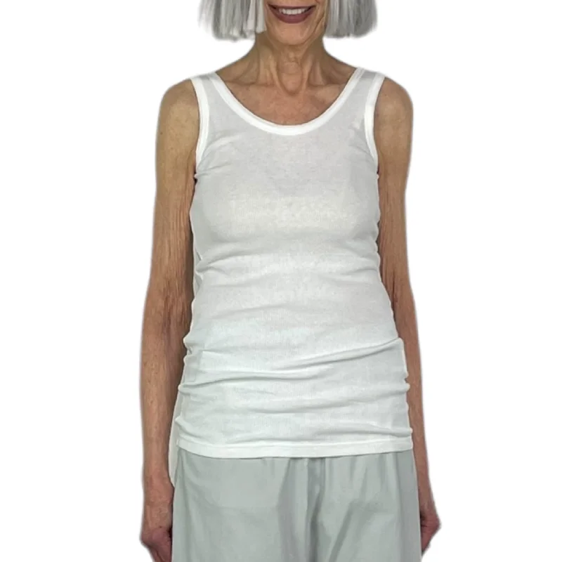 COTTON/CASHMERE TANK TOP metallic tank top