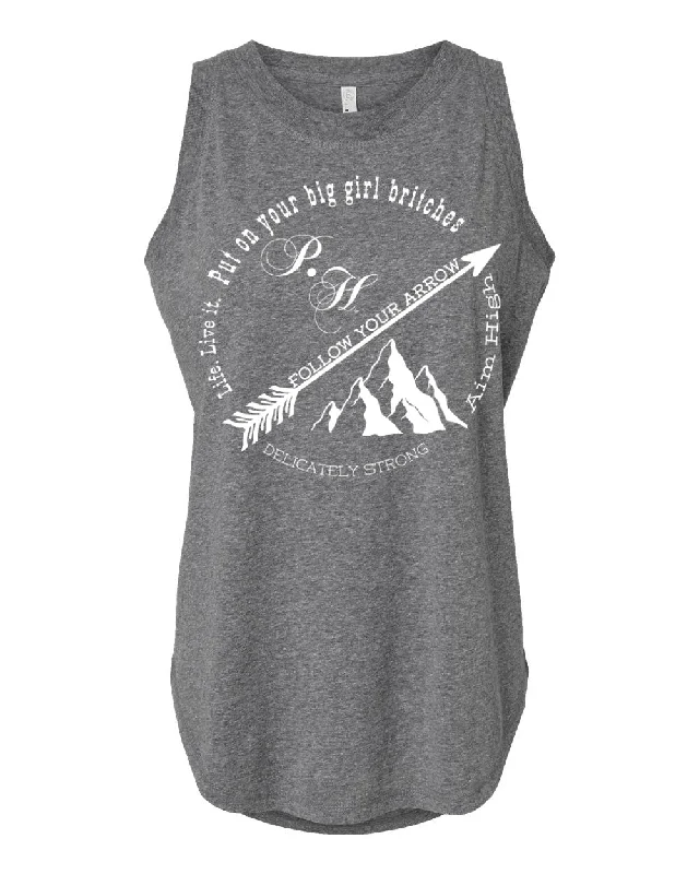 Circle Graphic Relaxed Tank turquoise tank top