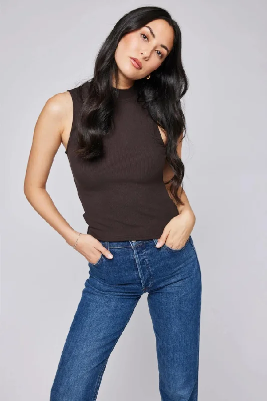 Suri Ribbed Tank bronze tank top