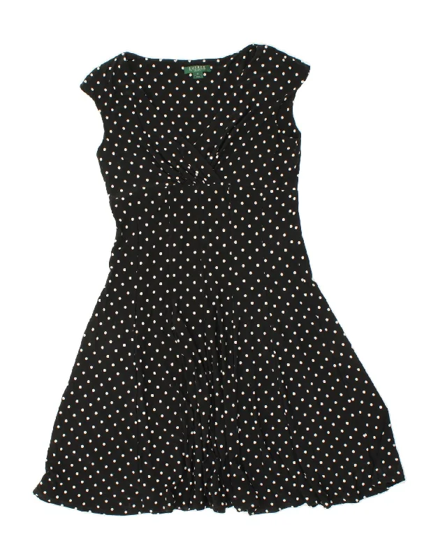 RALPH LAUREN Womens A-Line Dress US 12 Large Black Polka Dot Pencil Office Professional RALPH LAUREN Womens A-Line Dress US 12 Large Black Polka Dot Pencil Office Professional