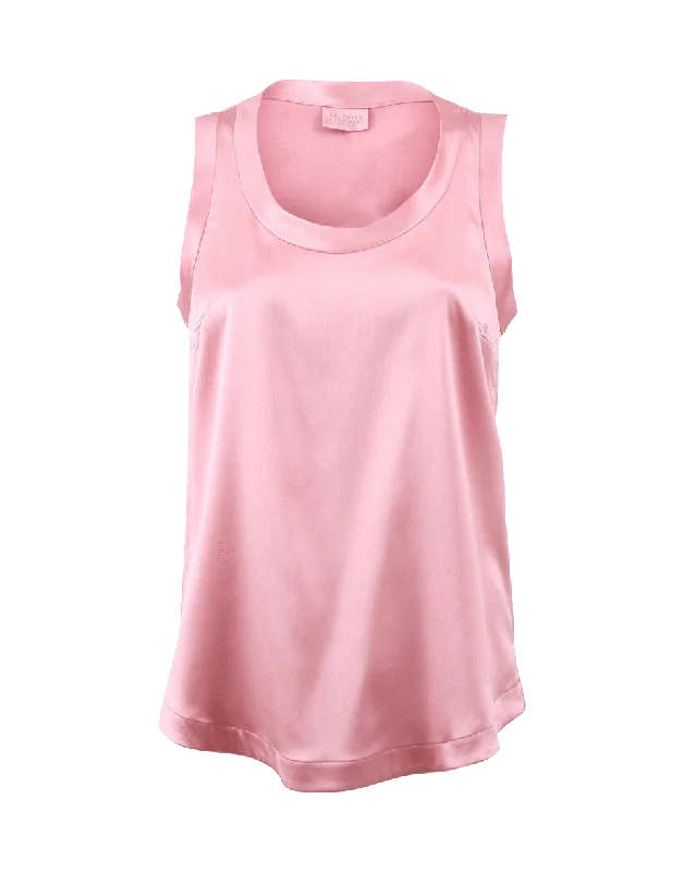 Satin Scoop Neck Tank athletic tank top