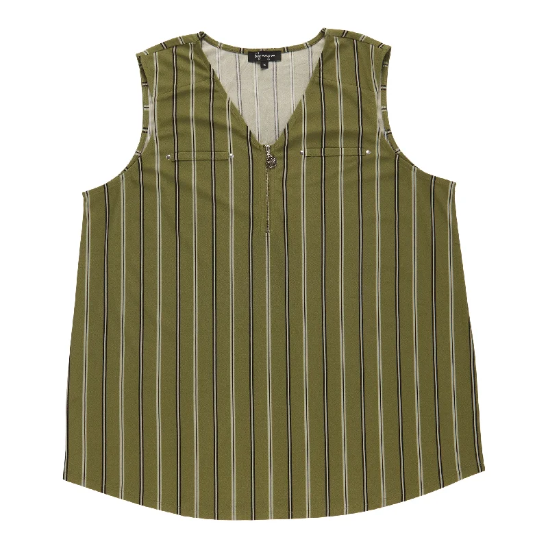 lily morgan Women's Plus Zip Tank Top Blouse soft tank top