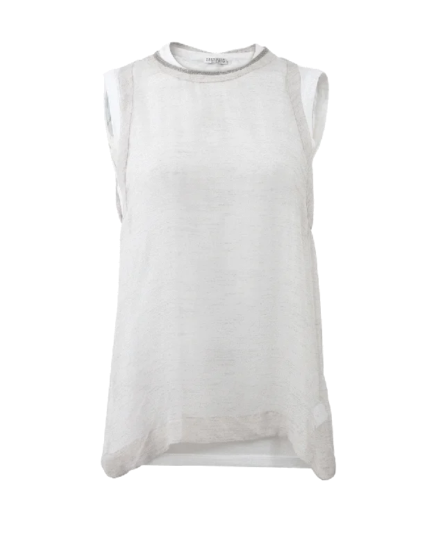 Textured Overlay With Tank boho tank top