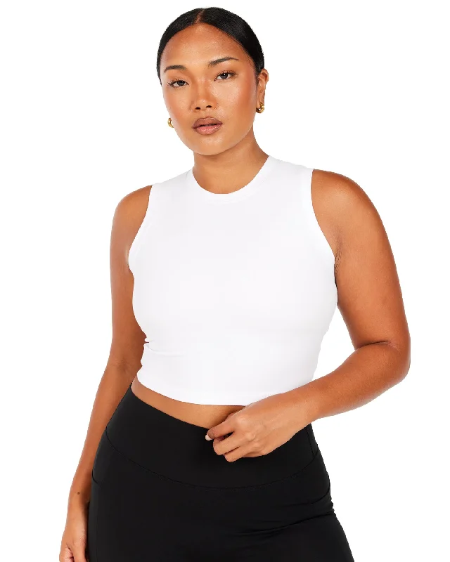 Aura Ringer Tank - White modal blend tank