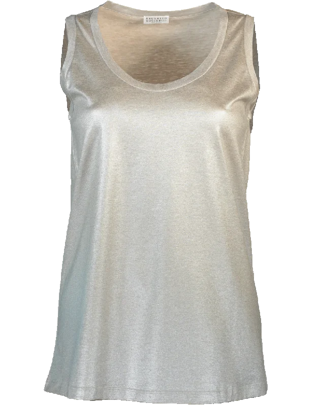 Lamé Cotton Tank cropped tank top