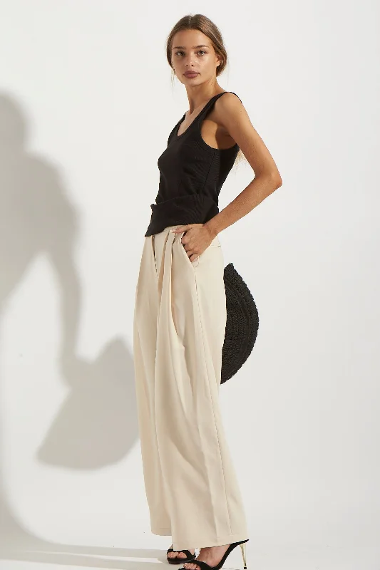 RIB TANK BLACK cutout tank top