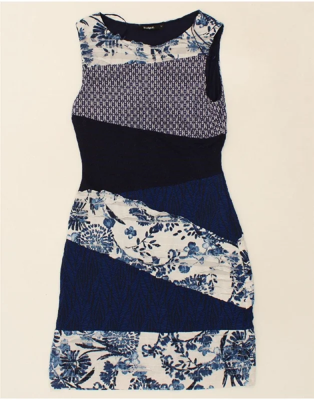 DESIGUAL Womens Sleeveless Sheath Dress UK 12 Medium Multicoloured Floral empire Waist empire DESIGUAL Womens Sleeveless Sheath Dress UK 12 Medium Multicoloured Floral empire Waist empire