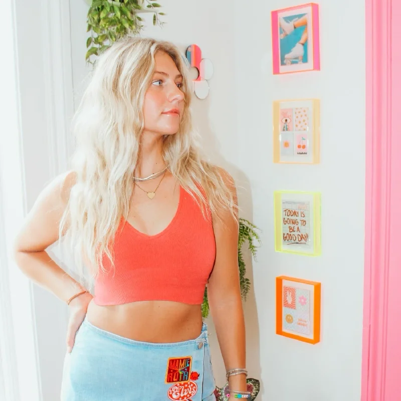 Simply Cropped Tank Top coral tank top