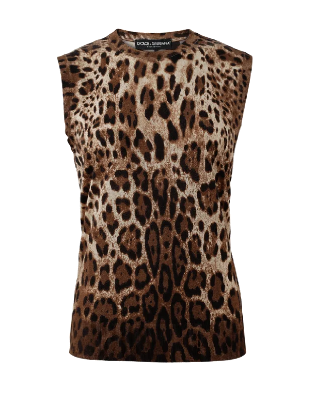 Leopard Tank cropped tank top