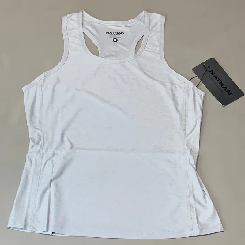 NATHAN Qualifier Tank Women's Sz M Grey Mist Heather NS51080-80124-M (New) activewear tank top