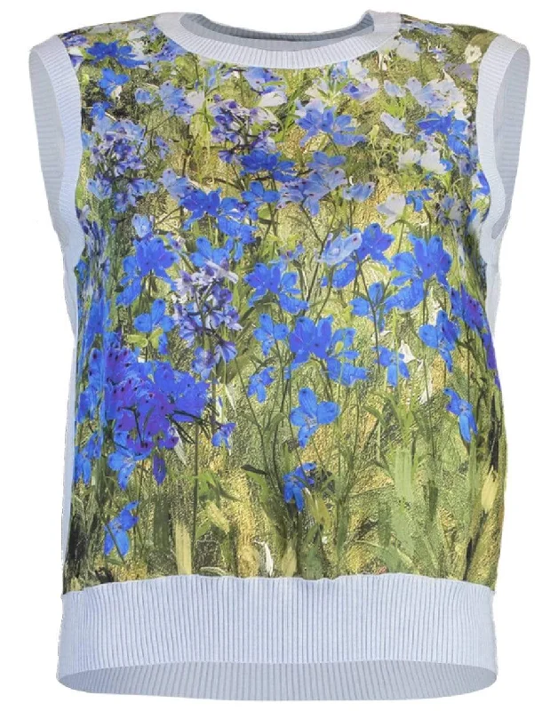 Floral Field Tank teal tank top