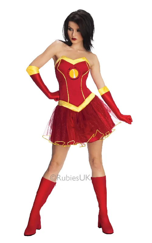 Ladies Superhero Rescue Fancy Dress Iron Man The Avengers Costume Tunics Short Trendy Ladies Superhero Rescue Fancy Dress Iron Man The Avengers Costume Tunics Short Trendy