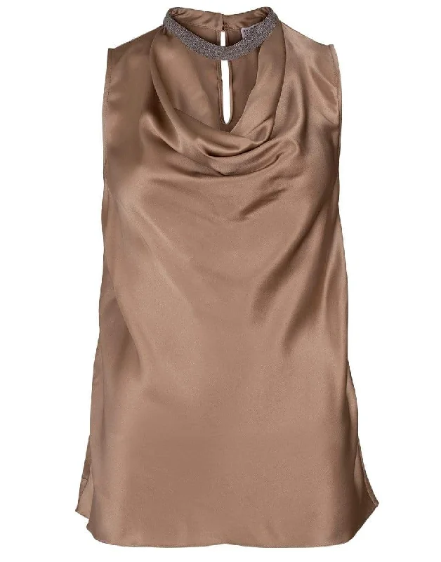 Toast Silk Cowl Monili Neck Tank summer tank top