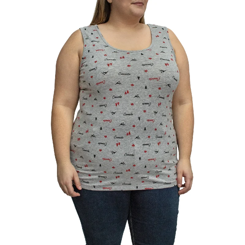 Canada EH! Women's Plus Printed Tank Top high neck tank