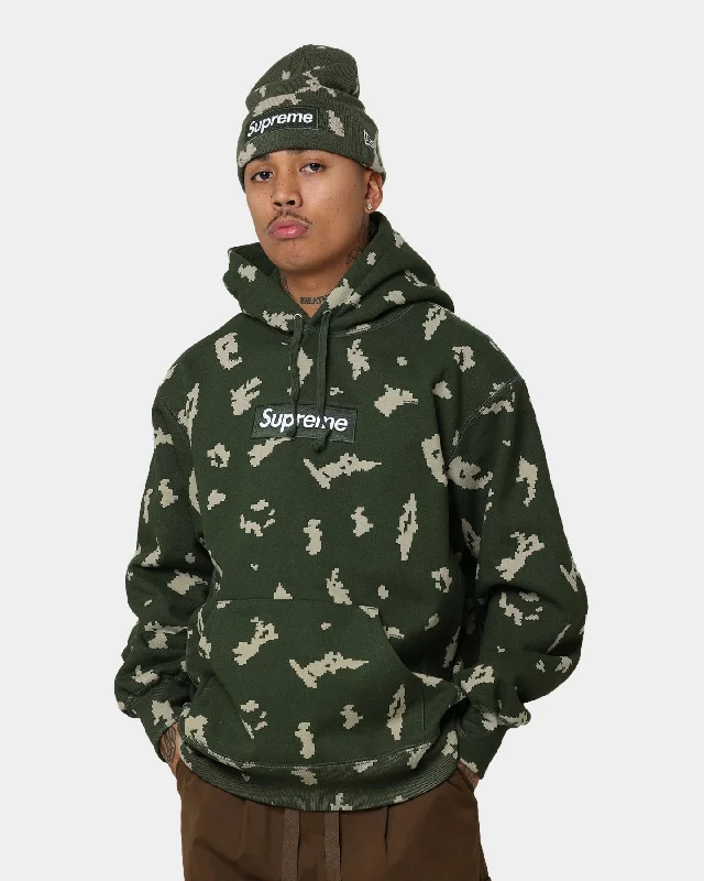 Supreme Box Logo Hooded Sweatshirt Camo Hoodie with Button Classic Timeless