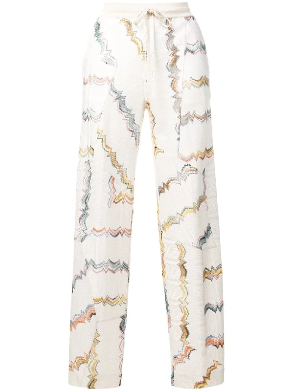 knitted patchwork style trousers Trousers Velvet Soft