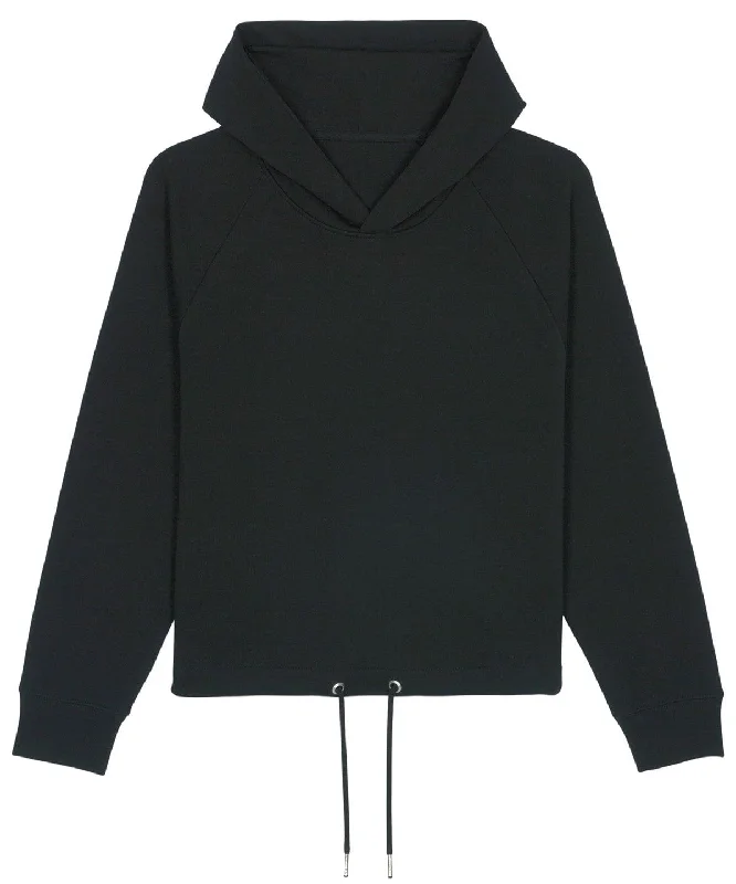 Black - Women's Stella Bower cropped hoodie  (STSW132) Hoodie with Drawcord Adjustable Secure